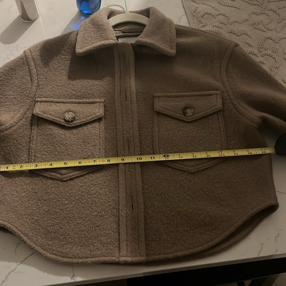 Aritzia Olive Green Cropped Wool Blend Jacket - Picture 13 of 14